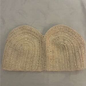 Zara Strapless Crochet Bandeau Top - Cream